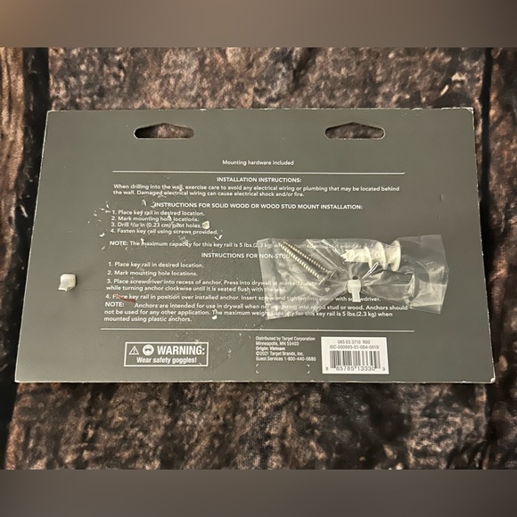 Hook Rack Satin Nickel - Threshold 9” Key Rail-New! (With Hardware) - Picture 3 of 3